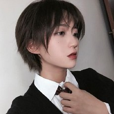 단발머리 마타하리 커트 여자 숏컷펌 스타일 단발펌 가발 남 녀, 01 실버화이트[수입고온사]+헤어밴드