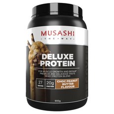 Musashi 무사시 디럭스 프로틴 단백질 보충제 초코 피넛버터맛 900g Deluxe Protein Choc Peanut, 1개