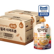 맘마밀 안심이유식 퓨레 6개월 오트밀과 사과프룬 100g 20팩, 20세트, 오트밀과사과푸룬 - 맘마밀6개월