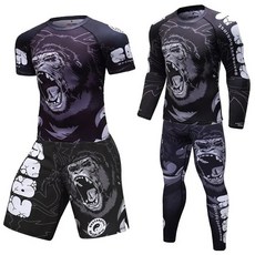 노기 주짓수 압축 복싱 세트 남성용 스포츠 티셔츠 및 바지 지츠 Bjj 래시가드 킥복싱 무에타이 저지 MMA 파이트웨어