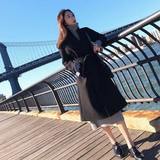 역시즌 커피색 모직 코트