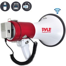 Visit the Pyle Store PYLE 확성기 스피커 PA 물러나 사이렌 내장과 함께 - 50 와트 조절 볼륨 제어 및 1, 상세페이지참조, none