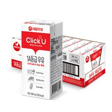 서울우유 클릭유 1A등급 우유 180ml 24개, 서울우유 클릭유 1A등급 우유, 180ml, 24개