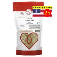 Pure Indian Foods 오가닉 통 회향 씨 허브 향신료 226g 1개, 2개