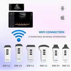 태아심음측정기 태아도플러 ABD GYN OB용 무선 휴대용 초음파 스캐너 안드로이드 ISO 컬러 선형 볼록 듀얼 프로브 2 in 1 포켓 지원, 1개
