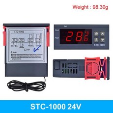 STC-1000 STC 1000 LED 디지털 온도조절기 인큐베이터 온도 컨트롤러 온도 조절기 릴레이 가열 냉각 12V 24V 220V, 1개, 2) 24V