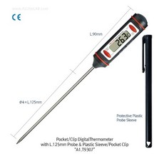 포켓형 디지털 온도계 포켓 클립형 온도측정기, A1.T9307, 1개