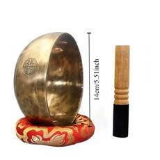 수제 네팔 노래 그릇 보름달 불교 티베트 소리 치유 타악기 명상, 1개, 4.Diameter 14CM