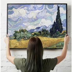 반고흐 명화 인테리어 액자 24종 73cm*53cm 액자포함, 4, 알루미늄(블랙)