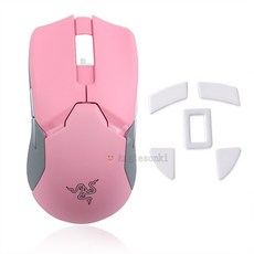 버팀컬마우스 레이저마우스 Razer viper ultimate Wireless Mouse 용 마우스 휠/탑 쉘/커버/지붕, [06] Pink Shell and feet, 한개옵션1