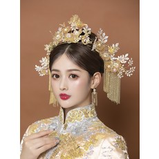 모플렉스 초초함 신부 중국식 화관 족두리 쇼 곡식물의 총칭 헤어액세서리 수화복 심플 통큰