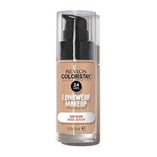 REVLON 르브론 컬러 스테이 롱웨어 메이크업 200 누드 분홍색 계열의 밝은 피부색 보통 피부 혼합 피부용 SPF15 PA++ 리퀴드 파운데이션 30mL, 1개