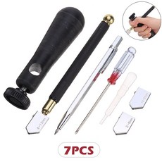 타일칼 타일 나이프 타일공구 컷팅기 커터기 tile knife7 개 대 알루미늄 핸들 다이아몬드 팁 전문 유리 커터 휴대용 유리 커터 도구 6-12mm