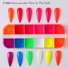 젤네일 네일파우더12 그리드 네온 파우더 형광 안료 네일 반짝이 매력 DIY 손톱 아트 장식 안료 먼지 매니