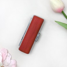 스튜디오 낙관적 도장 케이스 파우치 지갑 보관함 도장집 개인 법인 인감도장 옐로우골드, 체리레드