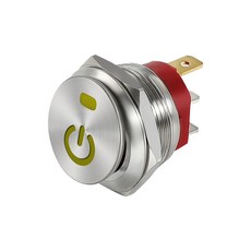 금속 단추 로커 스위치 스테인레스 스틸 자동 잠금 두 위치 자동차 토글 ON OFF 220V 15A 3 핀 22mm 12V 20A, 없음, 1개