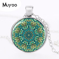 Steampunk 헤나 요가 인도 보석 꽃 만다라 펜던트 목걸이 빈티지 체인 옴 기호 불교 bijoux HZ1|mandala pendant|pendant necklaceom s