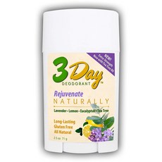 3-Day Natural Deodorant - New Softer Formula - All 3일 천연 데오도란트 - 새로운 부드러운 포뮬러 - 천연 농장 테스트 완료(2.5온스, 젊어지게하다, 1개, 70g