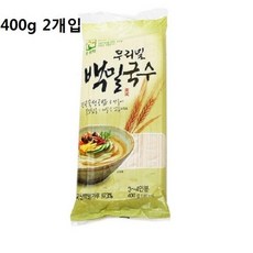 72 애드플로우 / 우리밀(진공숙성)백밀국수 400g 2개입 오뚜기국수 구포국수 칼국수 소면/중면, 단일 수량