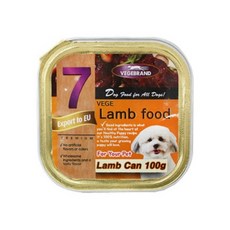 베게브랜드 사각 양고기 캔 100g x 12개 습식 캔 간식 소화 균형 밥잘안먹을때 부
