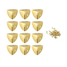 12PCS 골동품 철 청동 코너 나무 상자 가장자리 코너 나사 안전 수호자 가장자리 코너 보호