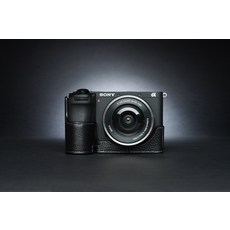  TP 소니 A6700 카메라 소가죽 속사케이스, 코코아 