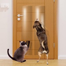 KEBE 고양이 발바닥 보호제 도어 스크래치 보호기 투명 프리미엄 헤비 듀티 커버 쉴드 반려견 긁힘용 대형 비닐 가드로 문 가구 벽을 보호하세요 Q1706538, 63" X 7.9", 1개
