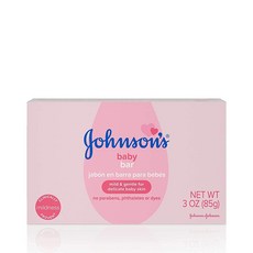 Johnson's Baby 아기 목욕 및 스킨 케어용 부드러운 비누 바 저자극성 85g(3온스), 1개