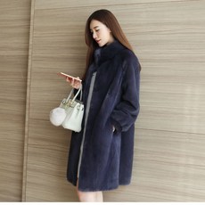 여자밍크코트 2020뉴타입 벨벳 밍크 코트 가을겨울 두꺼운루즈핏 미들롱타입 모조밍크