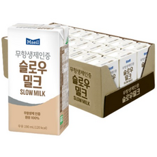 매일유업 무항생제인증 슬로우밀크, 190ml, 24개