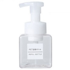 muji 무인도 기포 병 펌핑 클렌저 샴푸 분리수거 거품기 무어스 거품병, 250ML투명 타입 증정 분류 스티커