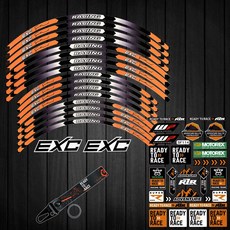 KTM 125 EXC 18 인치 21 인치 휠 스트립 오토바이 휠 타이어 스티커 반사 림 테이프 오토바이 서스펜션 충격 자동 데칼, 3 SET IN 1, 1개