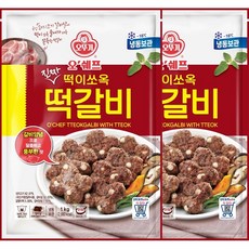 [오뚜기] 오쉐프 진짜 떡이쏘옥 직화떡갈비(돼지고기 62.97) 1kg x 2봉, 1개