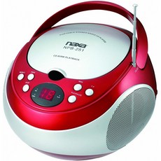 NAXA 전자 제품(AM/FM 스테레오 라디오 포함) NPB-251RD 휴대용 CD 플레이어:, 단일옵션, 단일옵션