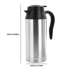 스테인레스 스틸 자동차 가열 컵 스마트 머그잔 온도 제어 전기 커피 우유 주전자 750 ml, 1개