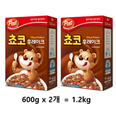 동서 포스트 쵸코후레이크 시리얼, 1.2kg, 2개