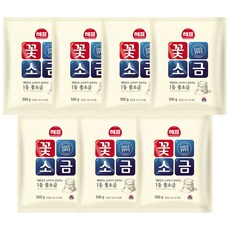해표 꽃소금 500g 신안소금 천일염, 7개