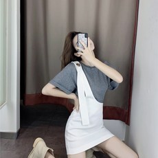 해외직구 멜빵원피스 점프수트 뷔스티에 바지 오버롤 여름 롱 투피스세트 와이드 데님 이효리 멜빵 청치마작은 키에 소금 달콤한 원피스 여성풍 패션 서양풍 감령-34083