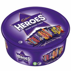 (미국) 캐드버리 히어로 튜브 크런치 비트 초콜릿 모음 600g 1팩 Cadbury Heroes Tub 600g