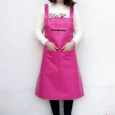 빅사이즈앞치마 작업복 남성 앞치마 방수 기름방지 빅사이즈 방수포 조끼스타일 본드 플라스틱 신제품 두꺼운 ., T08-로즈레드 3개 포켓형 앞치마