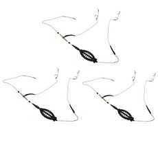 QDY 3pcs 낚시 헤어 리그 후크 세트 인라인 방법 피더 미끼 케이지 50g 60g 70g
