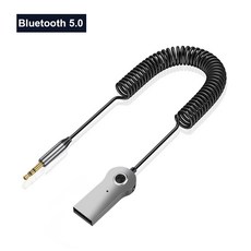 차량용 오디오 음악 마이크 블루투스 Aux 어댑터 USB-3.5mm 잭 5.0 핸즈프리 키트 송신기, 01 BT5.0 B, 01 CHINA