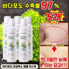 [바다포도 97%] 바다포도 모공 수축 앰플 미스트 바다포도 포어 모공 리프팅 미스트 퓨어워터 미스트 주름 개선 피부 케어, 5개, 200ml - 바다포도추출물