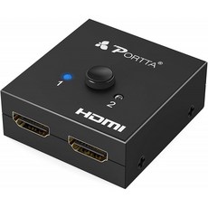 [독일직송] Portta 4K HDMI 스위치 2-포트 HDMI 스플리터 양방향 스플리터 박스 V2.0 울트라 HD 4 K x 60, 단일옵션