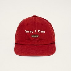 시엔느 Crown Washed denim ball cap (RED)