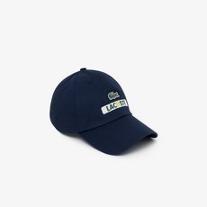 라코스테 LACOSTE 공식브랜드관 여성 면 트윌 그래픽 야구모자 RK210E-54G 166 네이비