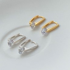 실버사각링귀걸이