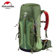 NatureHike 스포츠 가방 전문 하이킹 캠핑 통기성 대용량 55L 등산 배낭 백팩, 아미 그린, 50 70L