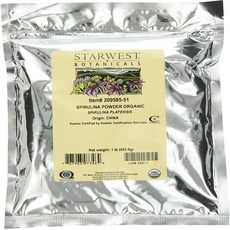 1 Pound Starwest Botanicals Certified Organic Spi 1파운드 Starwest Botanicals 인증 유기농 스피루리나 분말 1파운드 벌, 1개