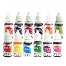 12Pcs 12 색 10ml 천연 잉크 염색 잉크 도구 식품 염색 마카롱 스크림 파이 쿠키 DIY Craft Pigment, 12 가지 색상